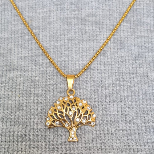 Tree of Life Pendant Necklace 24K Gold plated