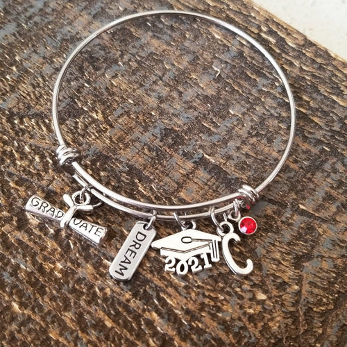 Personalized Initial Graduation Bracelet