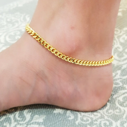 Gold Filled Thick Curb Anklet
