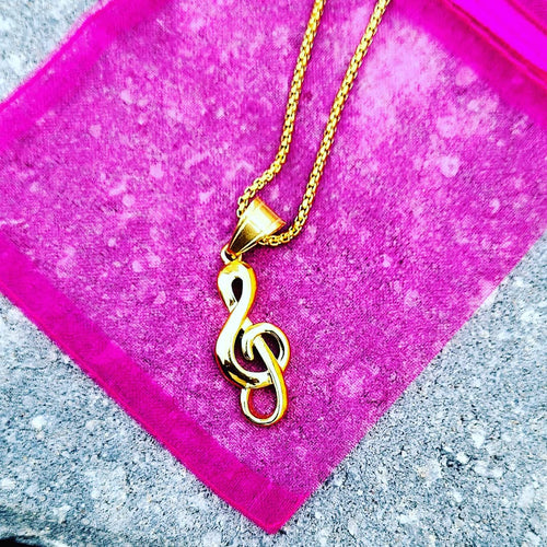 G Clef Music Note Necklace