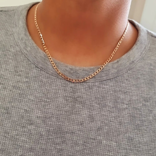 18k Gold Filled Curb Chain Necklace