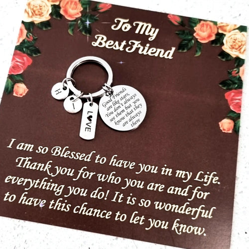 Personalized Friendship Keychain with Love Charm