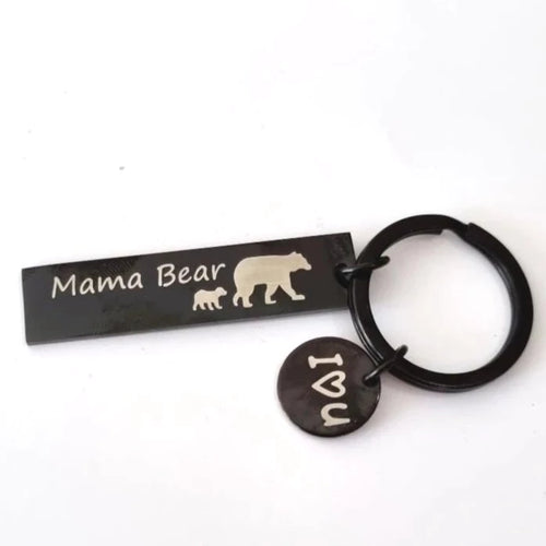 Mama Bear Keychain Black