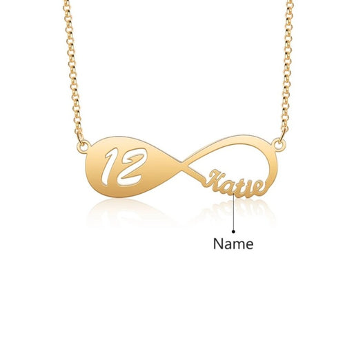 Infinity Name Necklace with Year