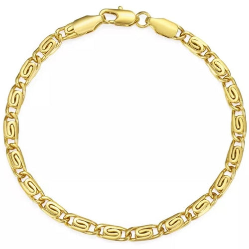 4mm Snail Chain Gold Bracelet