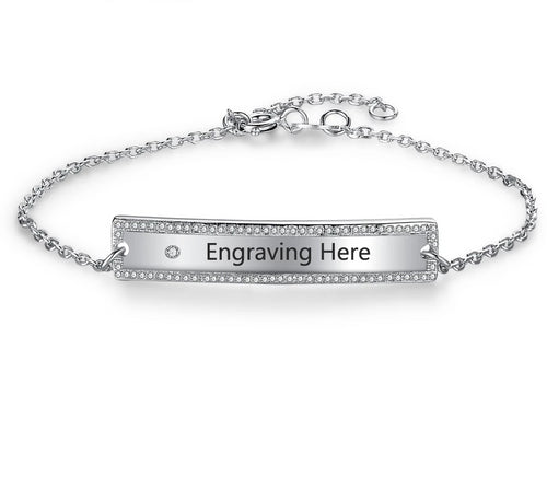 Personalized Sterling Silver Bracelet for Women