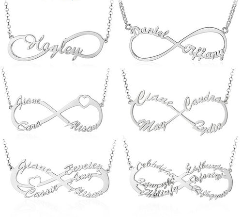 Sterling Silver Personalized Infinity Name Necklace