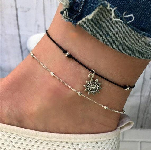 Double Layer Sun Charm Anklet-* Clearance *