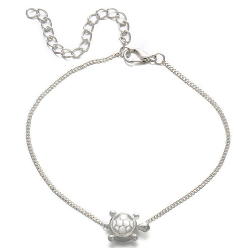 Silver Plated Sea turtle Anklet