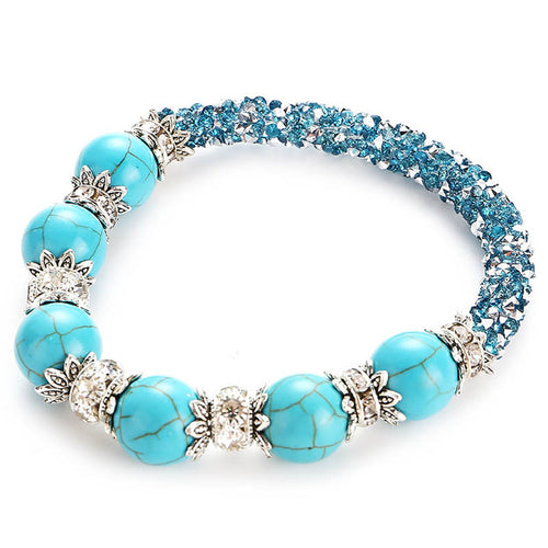 Boho Style Stretchable Turquoise Bracelet