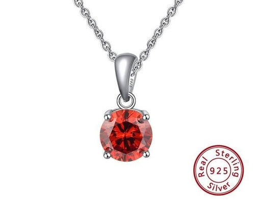 Sterling Silver Birthstone Pendant Necklace