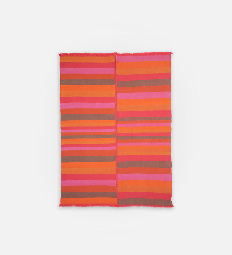 The Elder Statesman - Striped Cashmere Blanket - Women - Cashmere - One Size - Pink