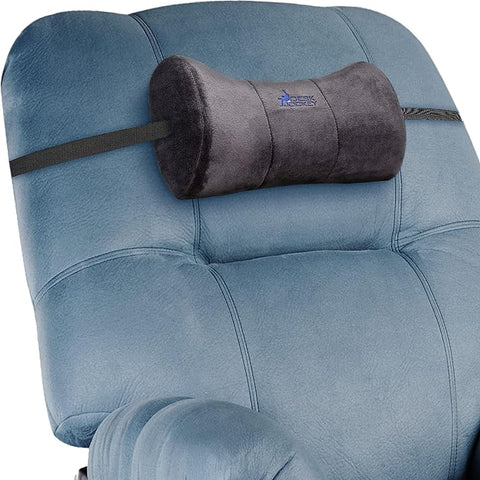 Adjustable Headrest Pillow for Recliners and Armchairs - Non-Slip Velvet  Cushion