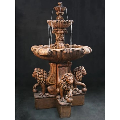 Extra Large Vesuvio Fountain with Lion Pedestals