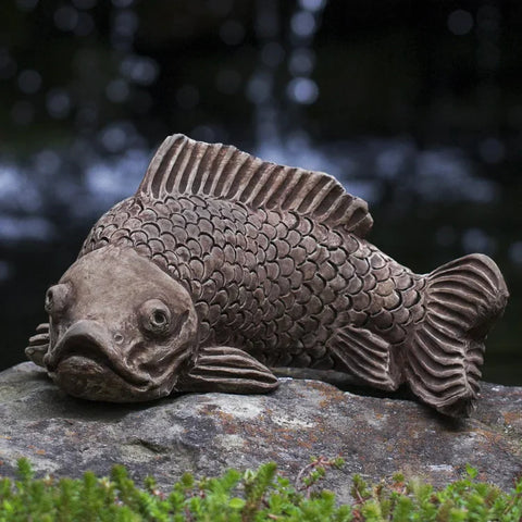 Large Koi Cast Stone Garden Statue