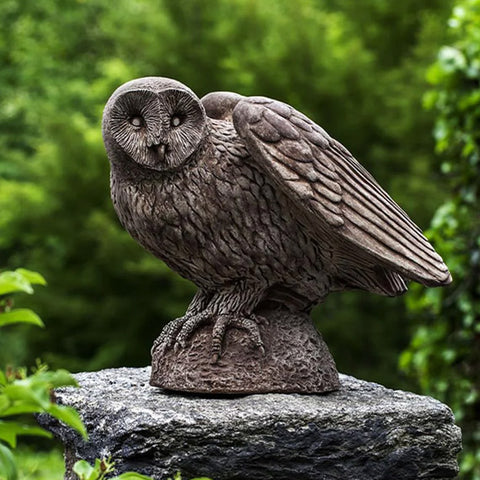 Barny the Owl Cast Stone Garden Statue