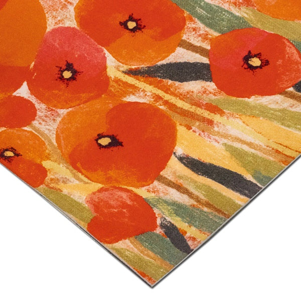 floral waterproof outdoor rug