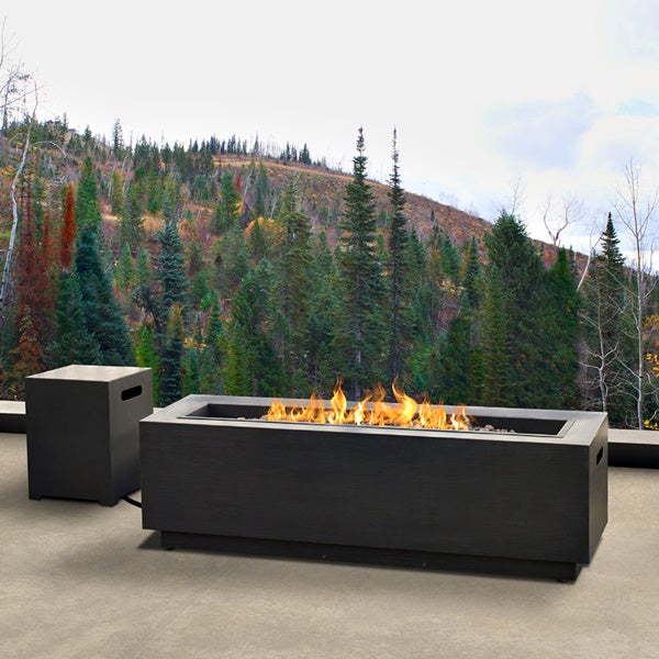modern outdoor fireplace