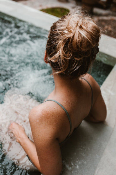 girl in an ice bath