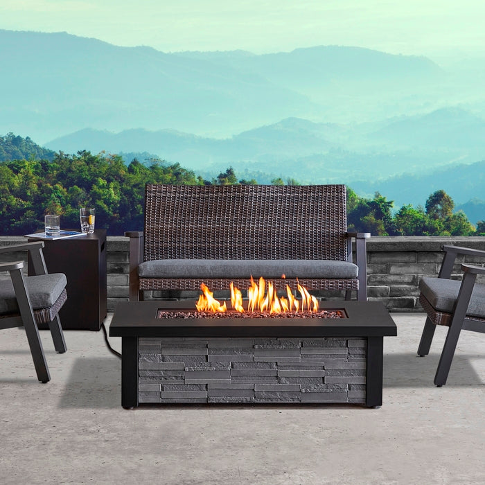  Berthoud Propane Fire Table in Stacked Stone with NG Conversion 