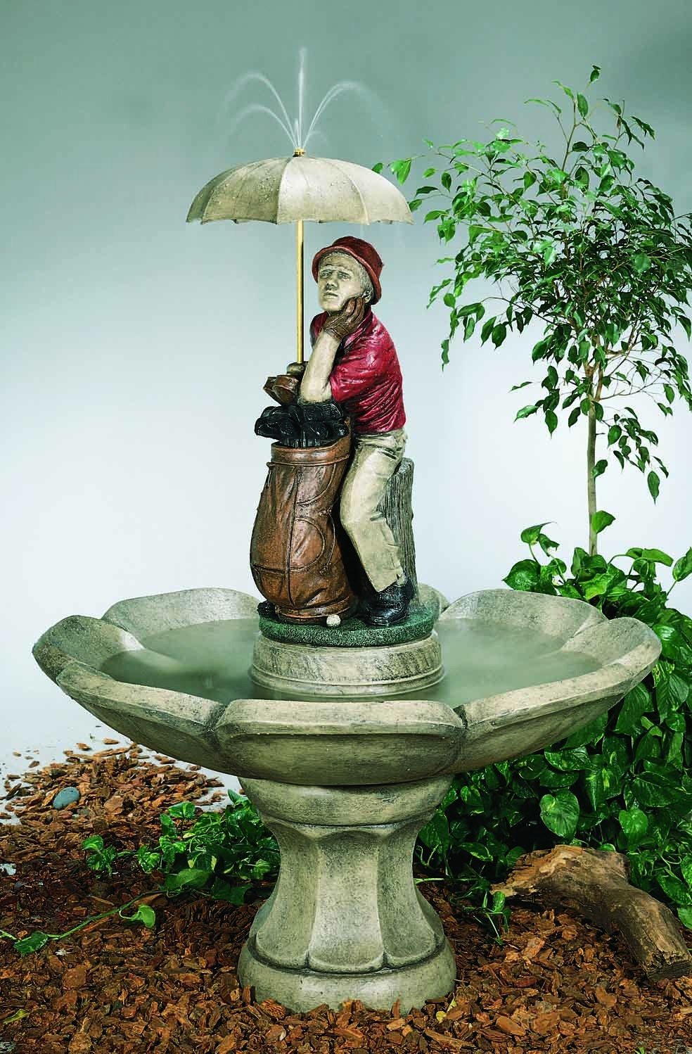 Large Golfer Outdoor Garden Fountain