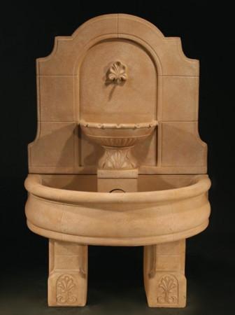  Provincial Wall Fountain with Basin and Pedestals 