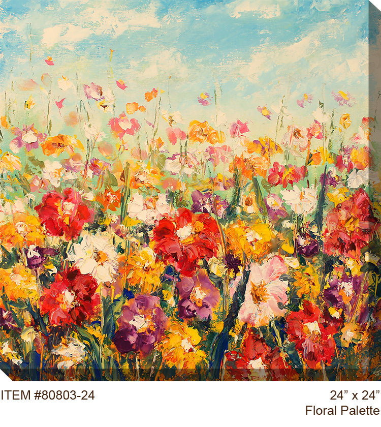  Floral Palette Outdoor Canvas Art 