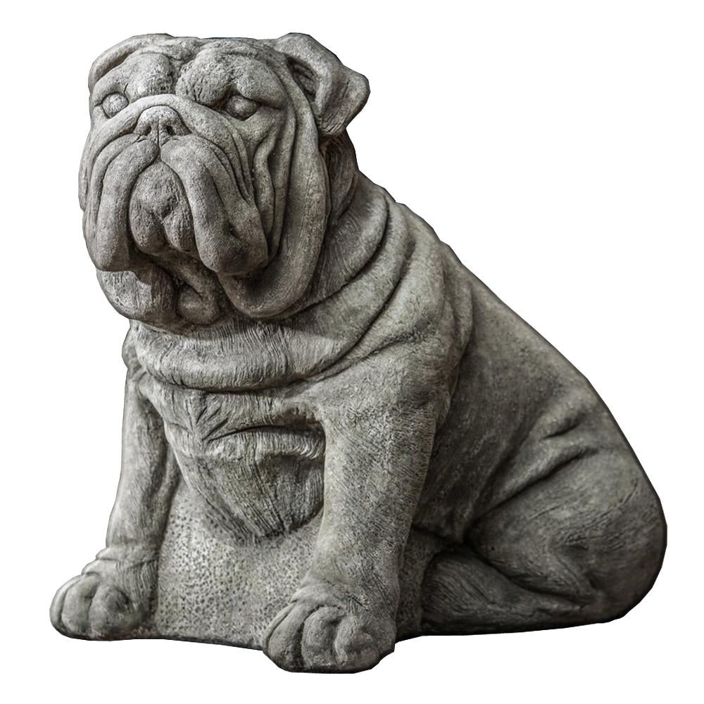 Antique Bulldog Cast Stone Garden Statue
