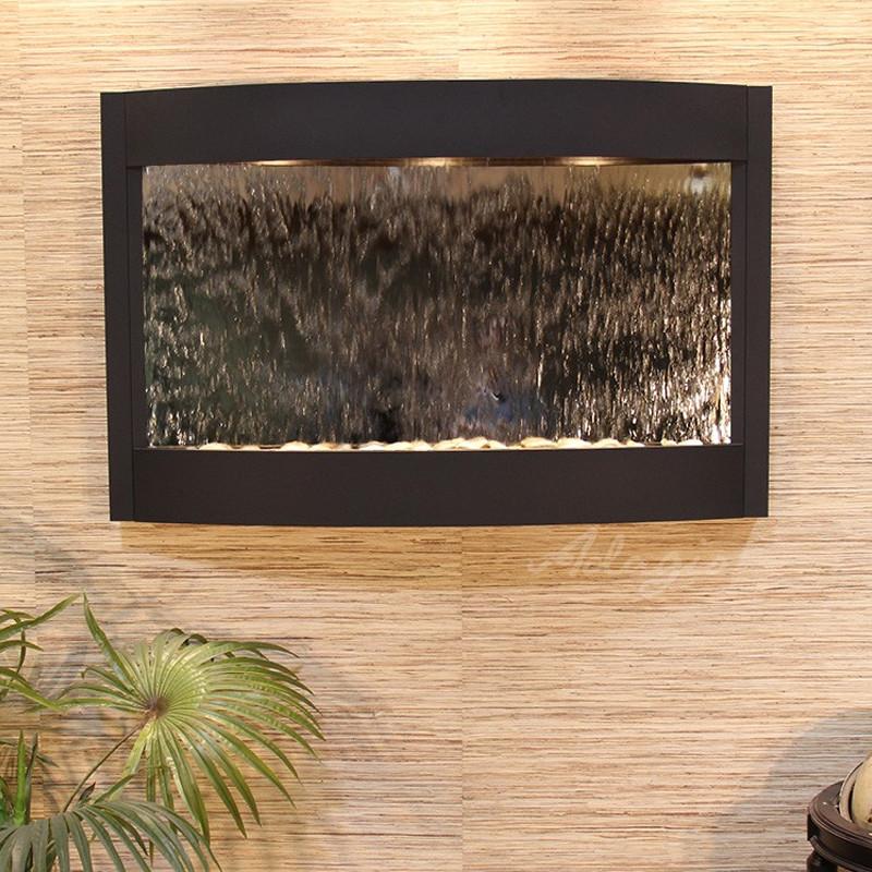 Calming Waters: Silver Mirror and Textured Black Trim