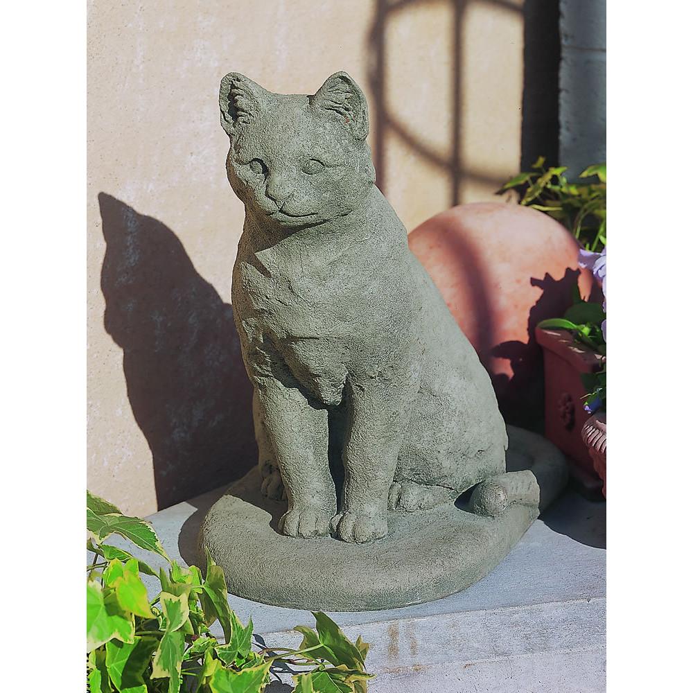  Garden Cat Cast Stone Statue 