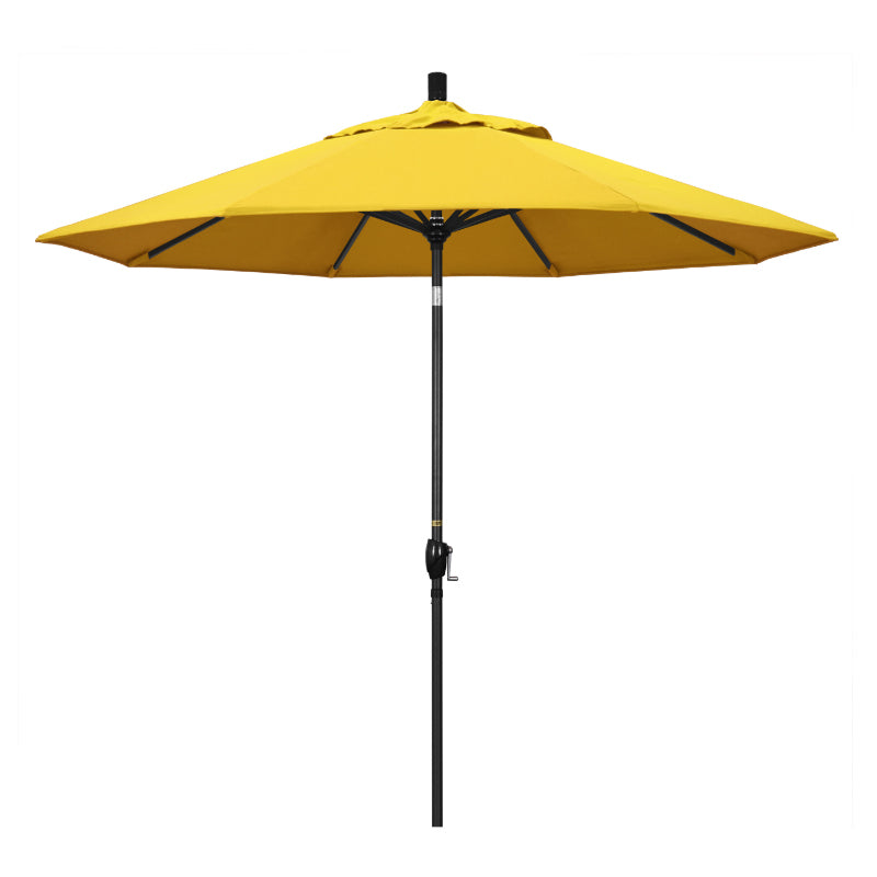  California Umbrella 9' Pacific Trail Series Patio Umbrella With Stone Black Aluminum Pole Aluminum Ribs Push Button Tilt Crank Lift With Olefin Fabric 