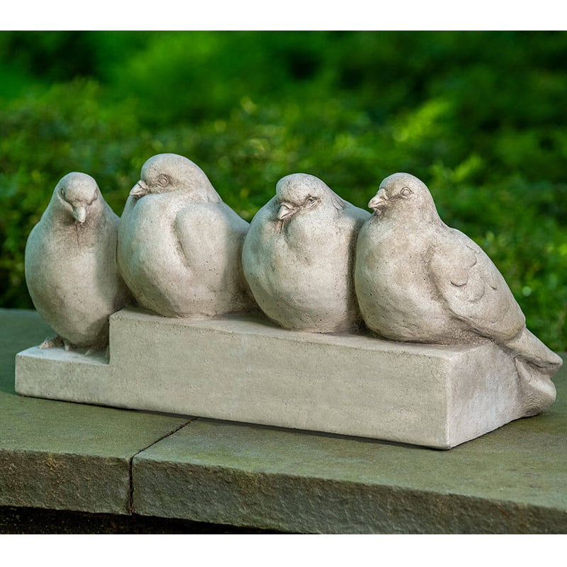  Quartet Birds Cast Stone Garden Statue 