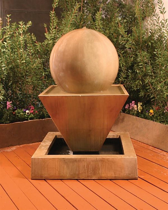 Small Oblique with Ball Outdoor Fountain  - Soothing Walls
