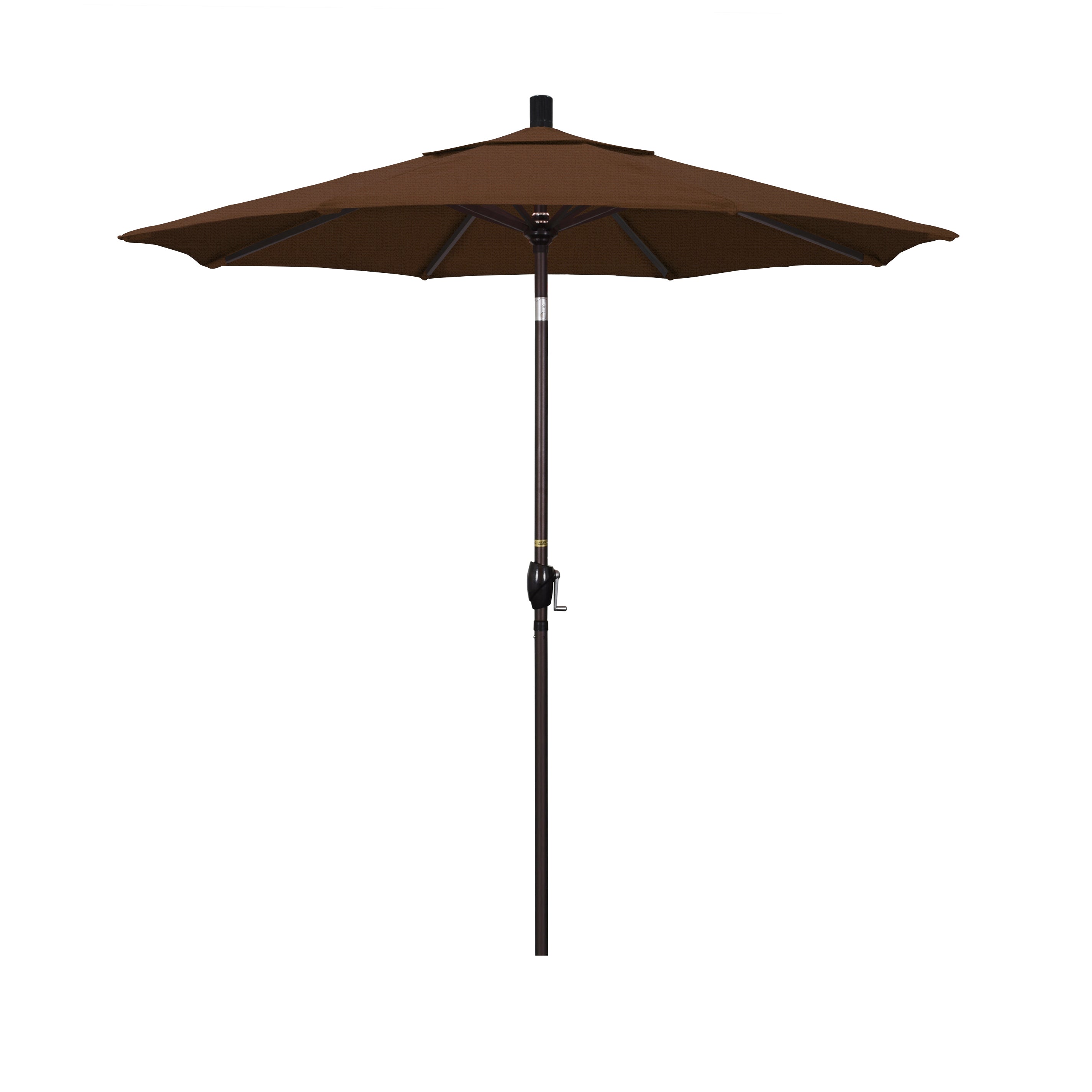  California Umbrella 7.5' Pacific Trail Series Patio Umbrella With Bronze Aluminum Pole Aluminum Ribs Push Button Tilt Crank Lift With Olefin Fabric 