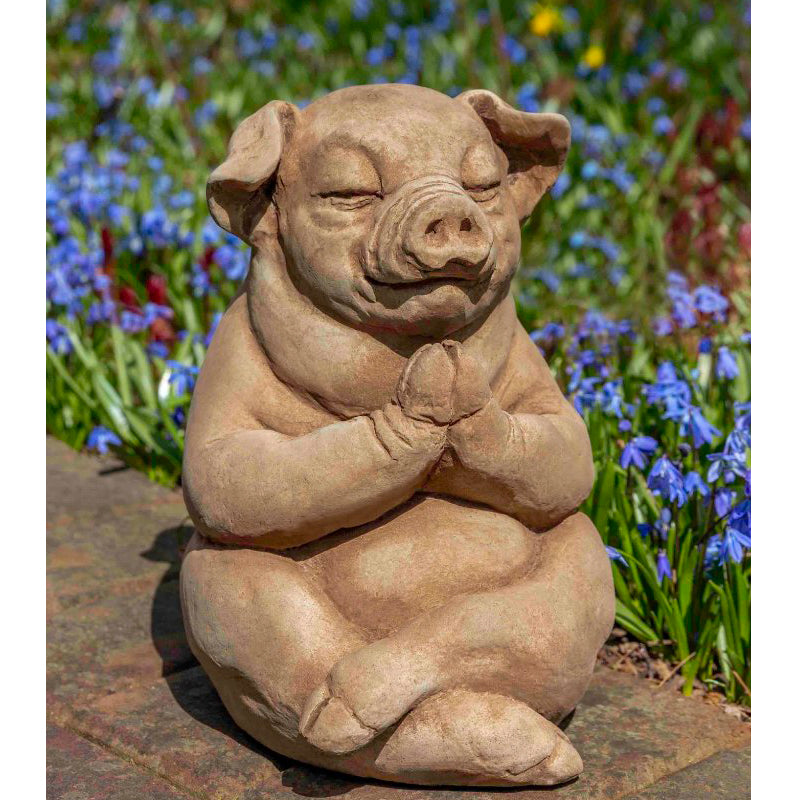  Zen Pig Cast Stone Garden Statue 