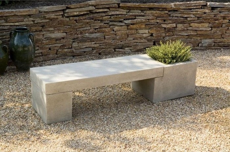 concrete garden benches