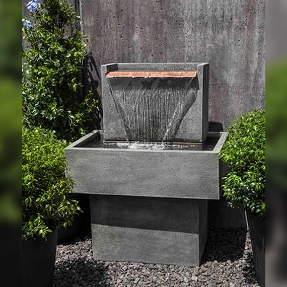 outdoor fountains, modern outdoor fountains, falling waters fountain, campania internation fountains