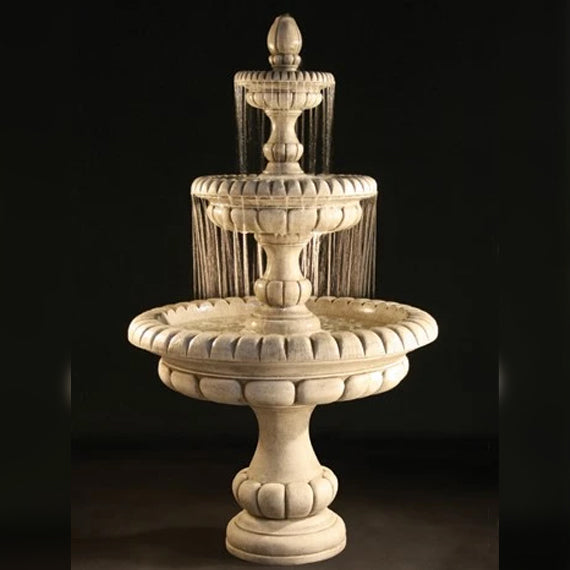 tiered outdoor fountains, 3 tier fountains, large pioggia fountain, 