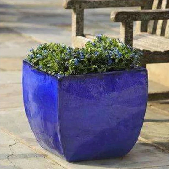 Obsit Square Planter Set, Glazed Flower Pot