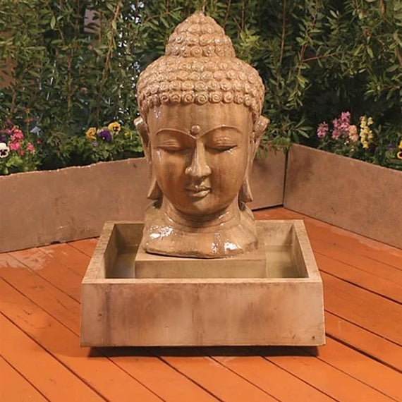 Asian outdoor fountains, buddha fountains, buddha head fountains, zen fountains, Gist Fountains