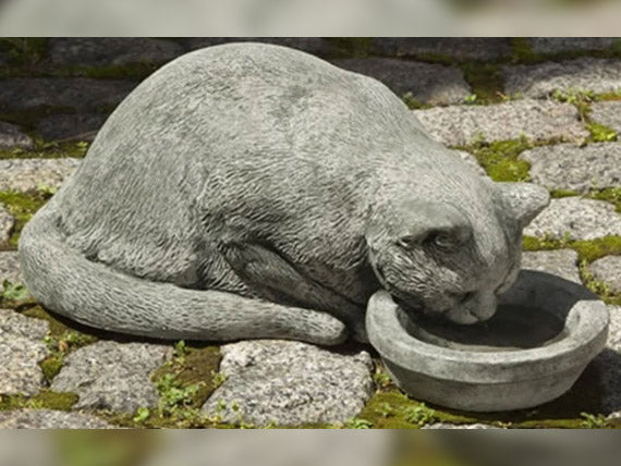 outdoor sleeping cat statue