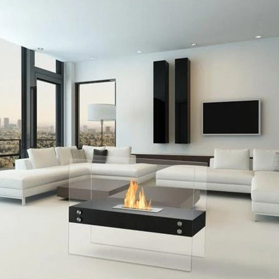 Vitrum H Freestanding Fireplace, Ethanol Fireplace