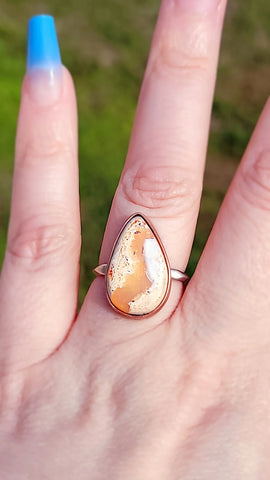 Cantera opal stone ring