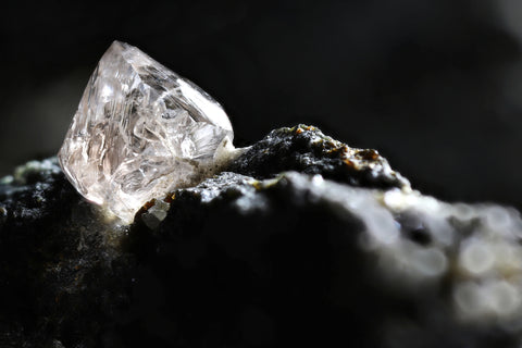 natural diamond in rock