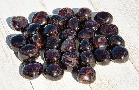 Image of a Collection of Tumbled Red Wine Garnet