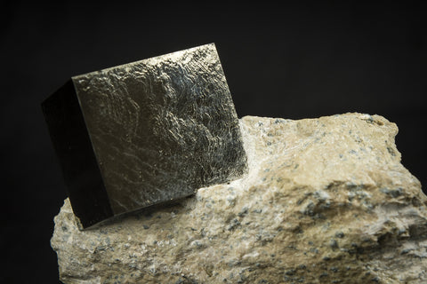 pyrite cube in rock