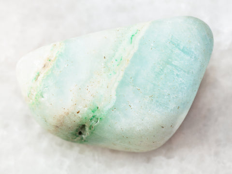 macro shot of Green aragonite stone