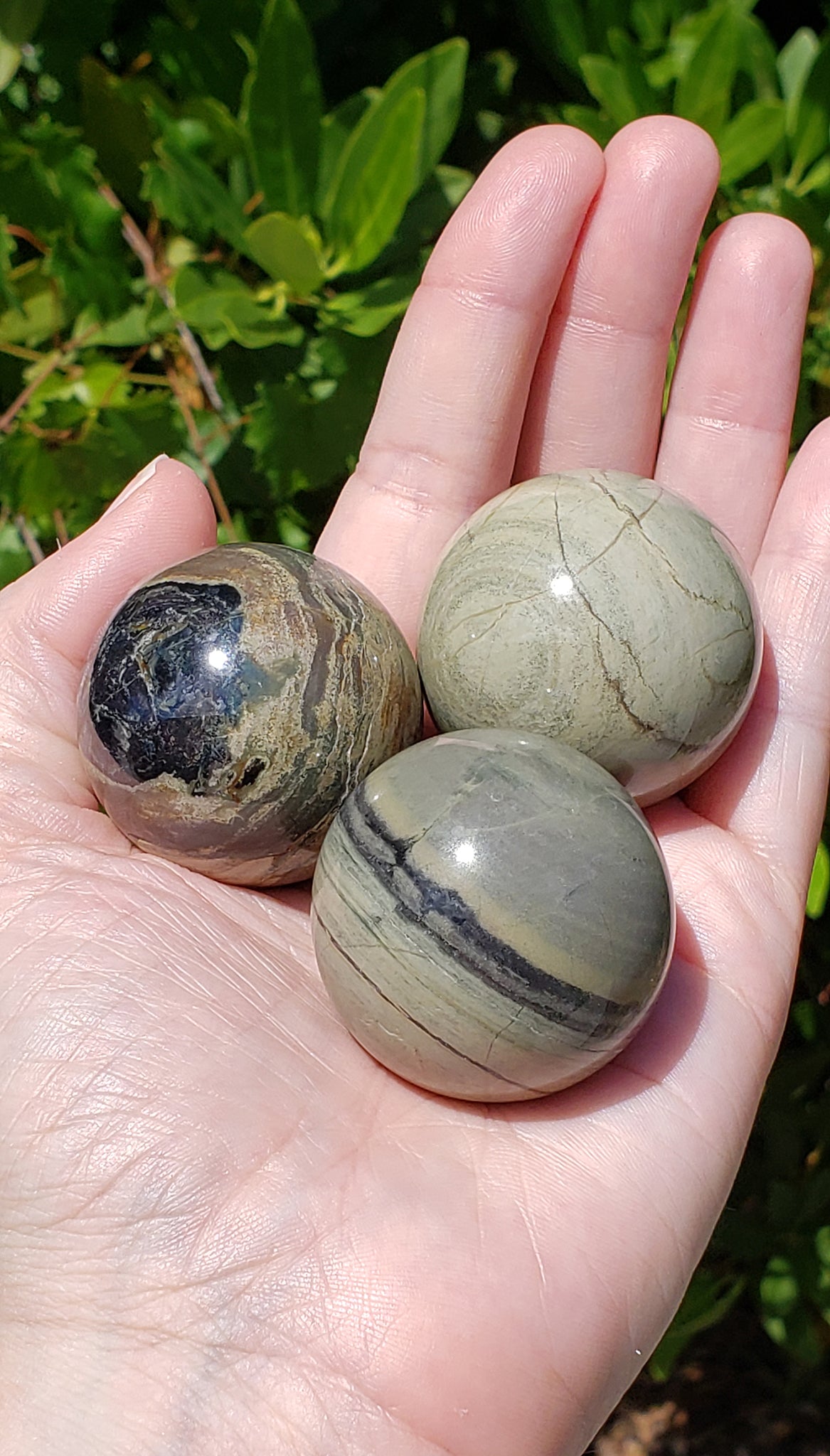 Silver Leaf Jasper Gemstone Orb Sphere 40mm 50mm