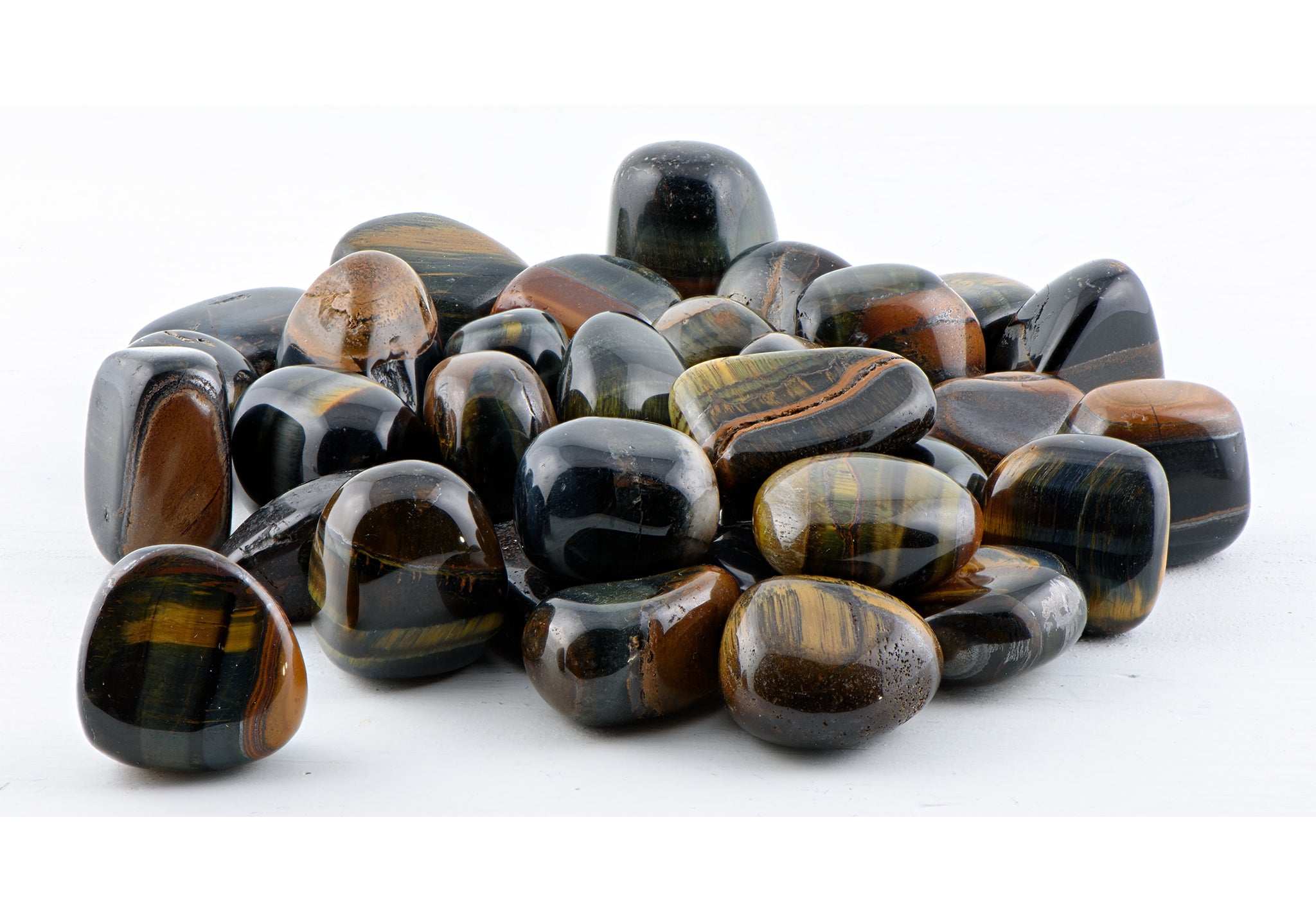 Blue Multi Tiger Eye Hawkeye Polished Tumbled Gemstone - Crystal