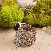 Sterling Silver & Diopside Gemstone Ring - Luna Light | Crystal Gemstone Shop.